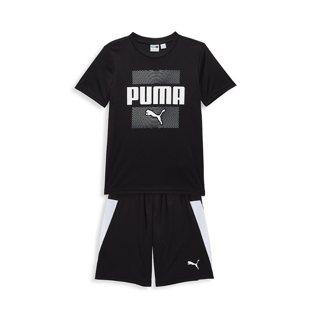 Puma Boy's 2-Piece T-Shirt & Shorts Set Black Size 5 4372